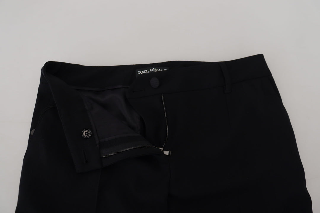 Dolce &amp; Gabbana Black Tapered Women Wool Pants