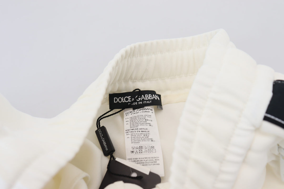 Pantalon de jogging blanc chic Dolce &amp;amp; Gabbana pour un confort accru