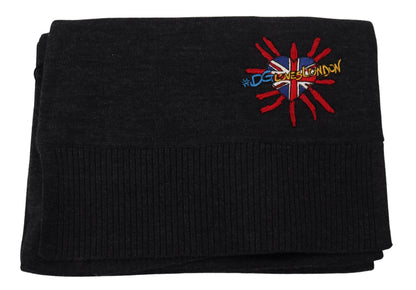 Bufanda de lana negra Dolce Gabbana con elegancia italiana