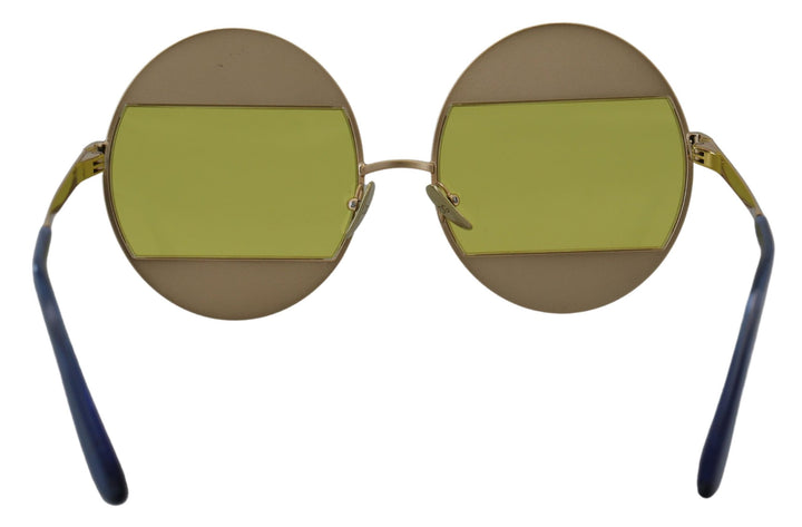 Dolce &amp; Gabbana Gold Oval Metal Crystals Shades DG2209B Sunglasses