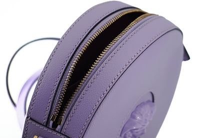 Sac à bandoulière rond violet élégant Versace