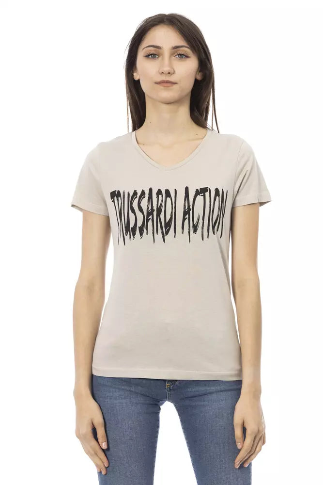 Camiseta Trussardi Action Beige: ¡Desata el estilo italiano!