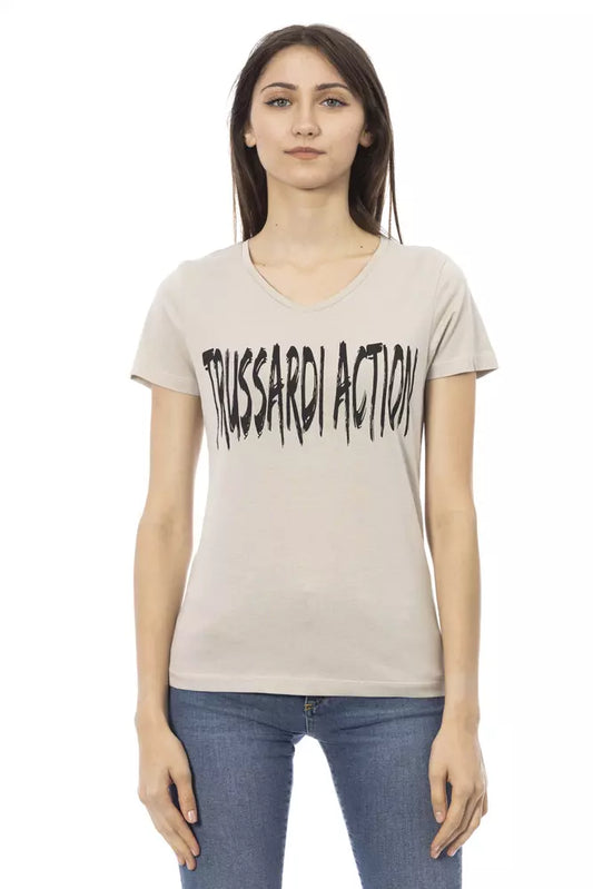 T-shirt Trussardi Action en coton beige pour femme
