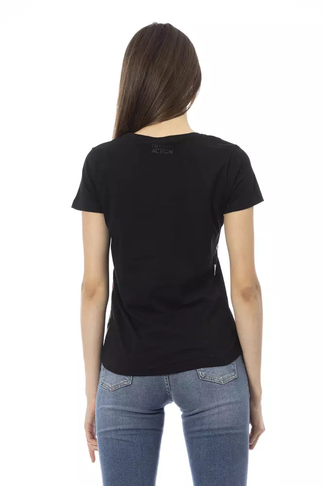 Trussardi Action Black Cotton Tops &amp; T-Shirt