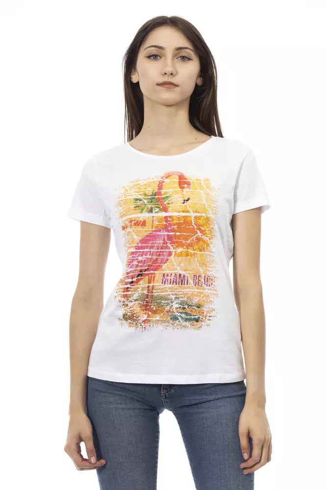 Trussardi Action White Cotton Tops &amp; T-Shirt