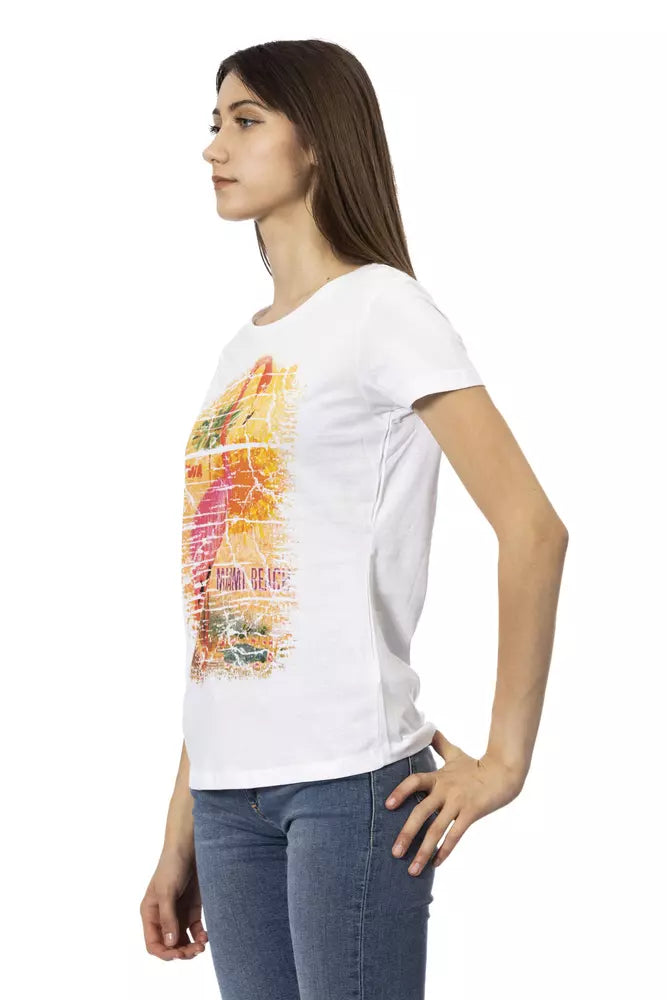 Trussardi Action White Cotton Tops &amp; T-Shirt