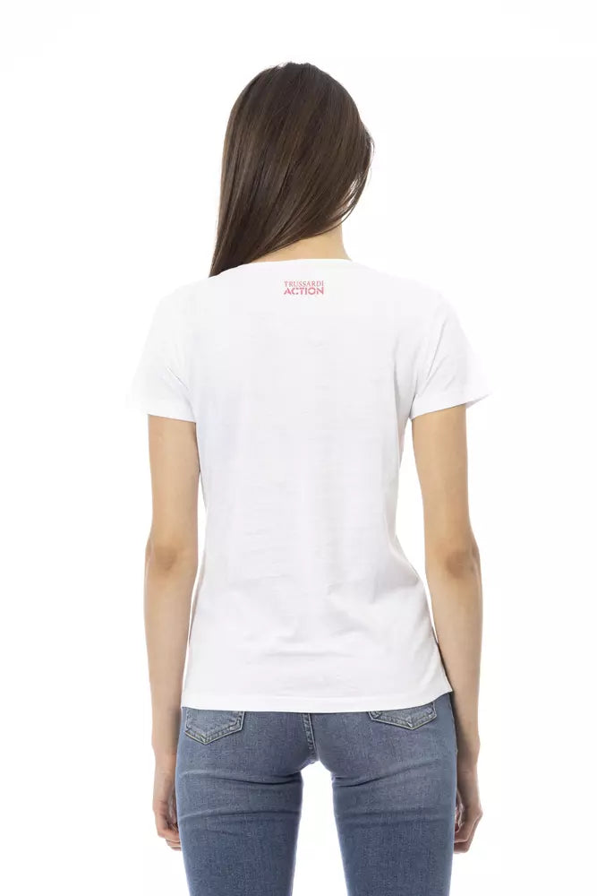 Trussardi Action White Cotton Tops &amp; T-Shirt