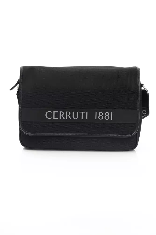 Sac messager Cerruti 1881 en cuir noir pour homme