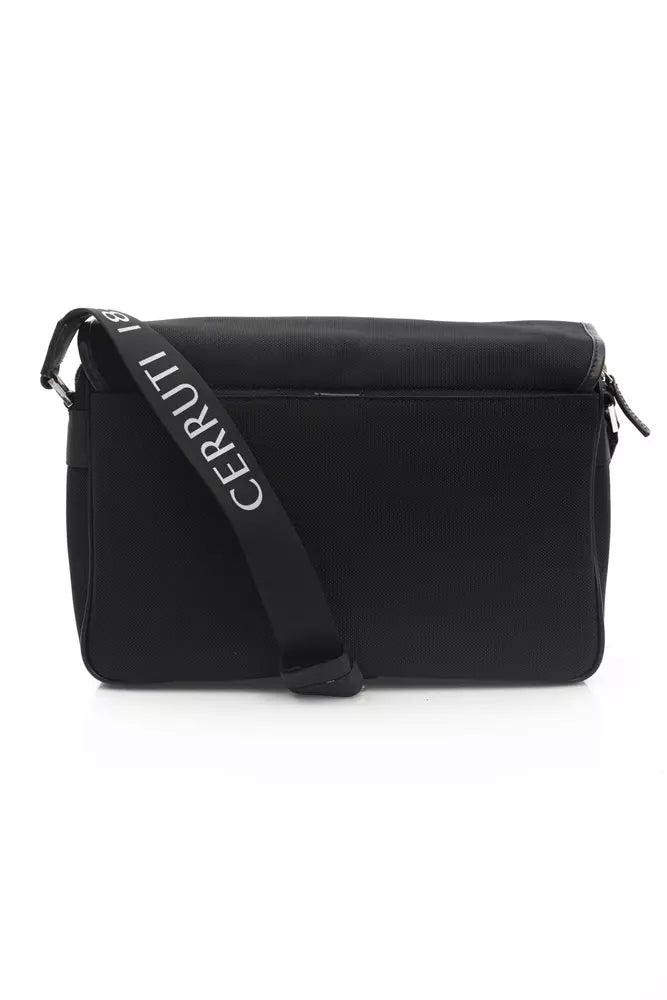 Sac messager Cerruti 1881 en cuir noir pour homme