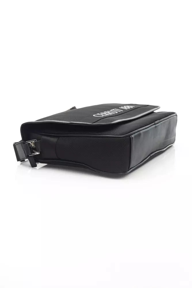 Sac messager Cerruti 1881 en cuir noir pour homme