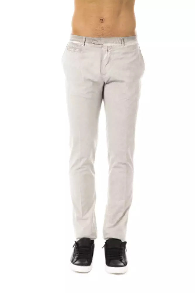 Pantalon décontracté en coton gris Uominitaliani pour hommes