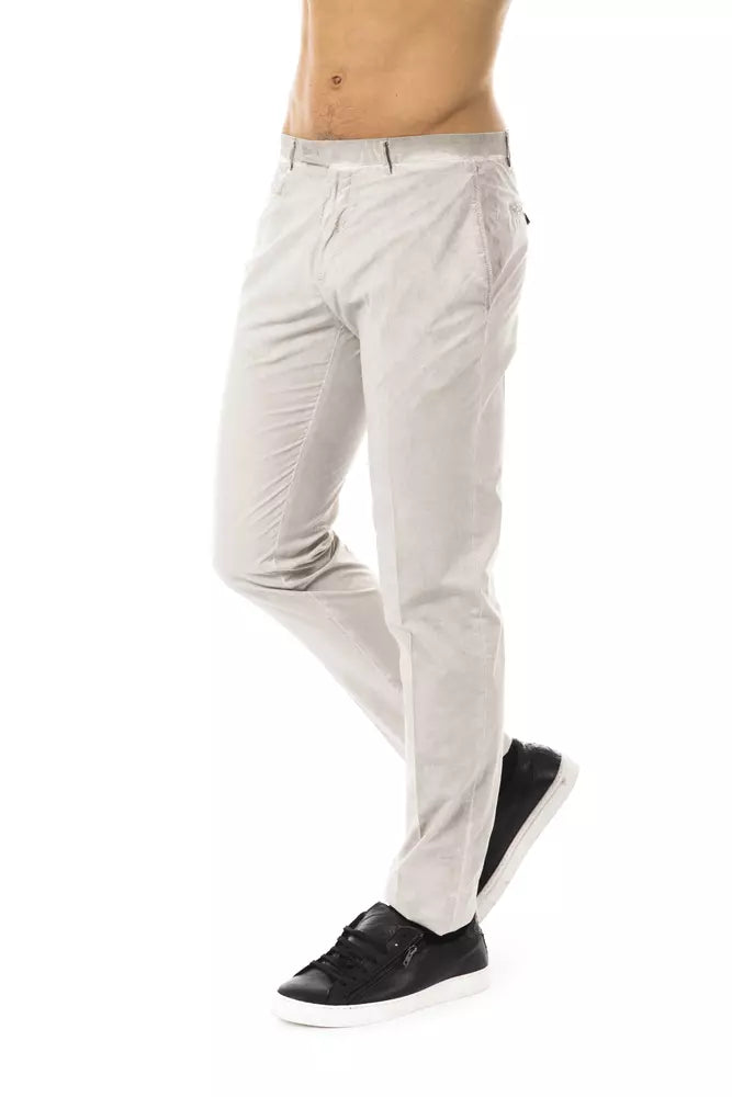 Pantalon décontracté en coton gris Uominitaliani pour hommes