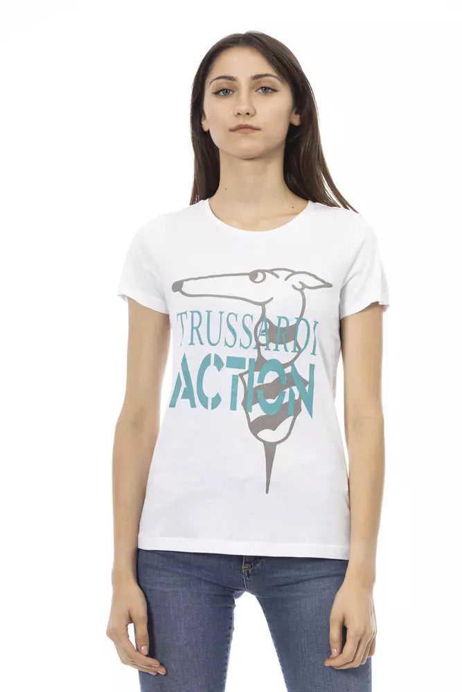 La camiseta Trussardi Action presenta la ropa urbana blanca más atractiva