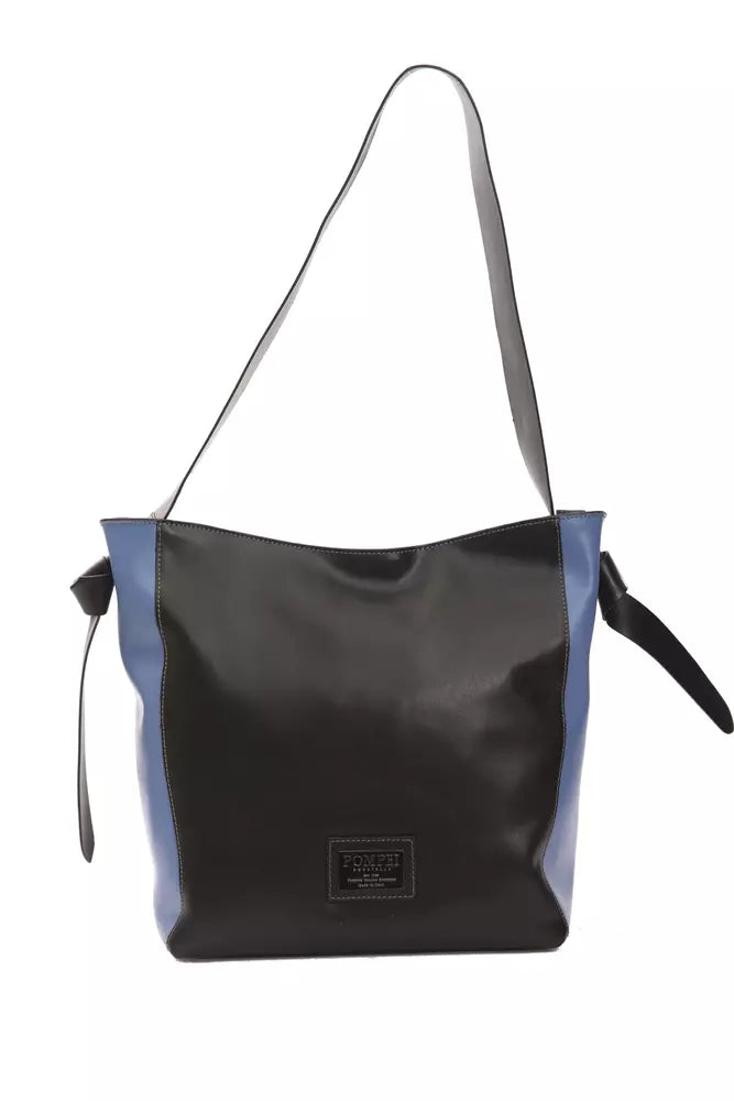 Bolso de hombro de piel negra Pompei Donatella de estilo italiano