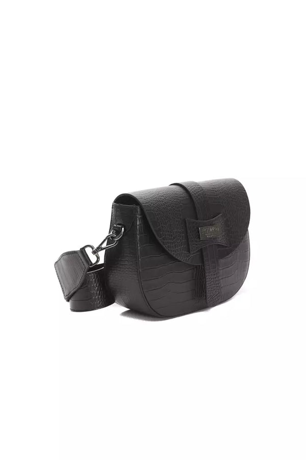 Pompei Donatella - Black Leather Women Crossbody