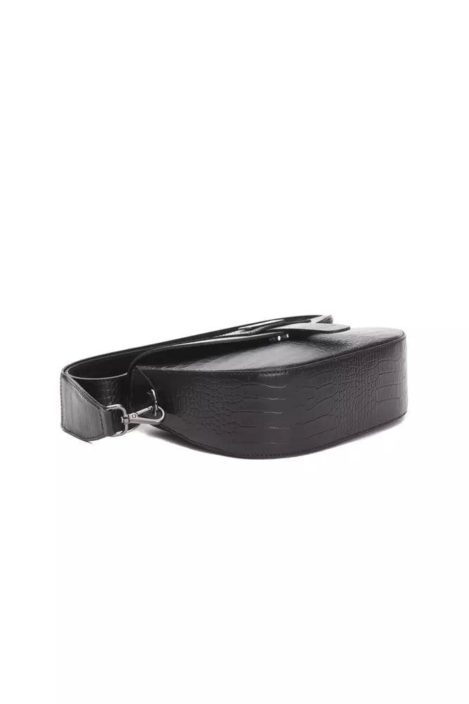 Vestido sin miedo con el bolso bandolera de cocodrilo Donatella de Pompei