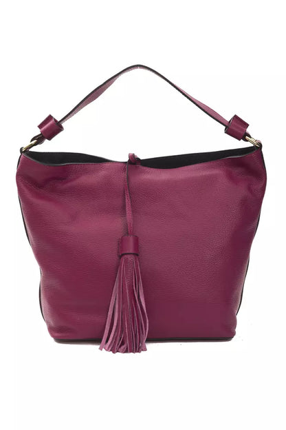 Pompei Donatella Burgundy Leather Shoulder Bag