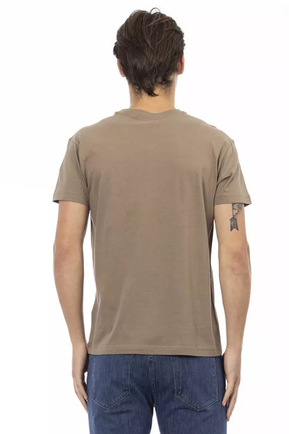Trussardi Action Brown Cotton Men's V-Neck T-Shirt