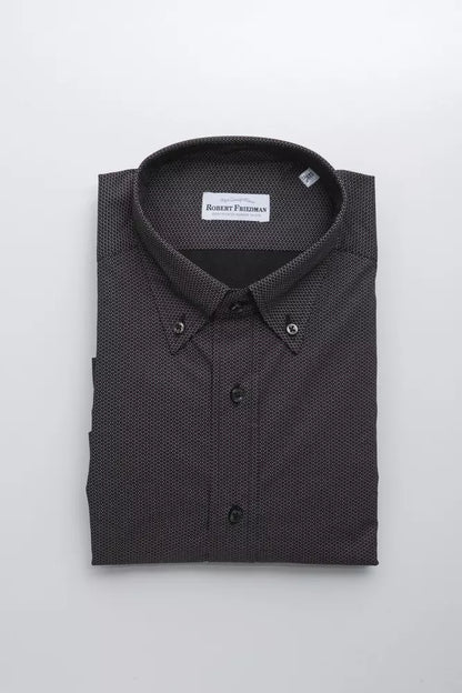 Robert Friedman Black Cotton Men's Shirt