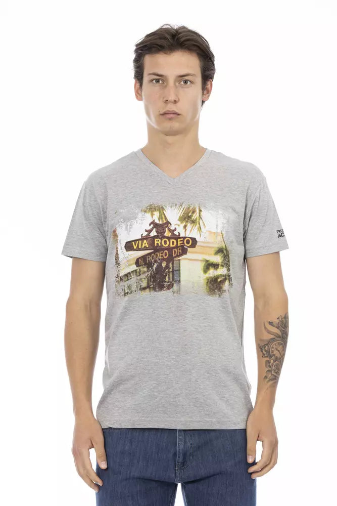 Trussardi Action Gray Cotton Men&