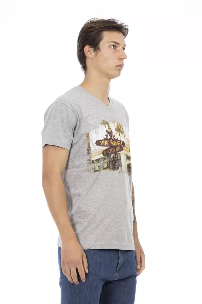 Trussardi Action Gray Cotton Men&