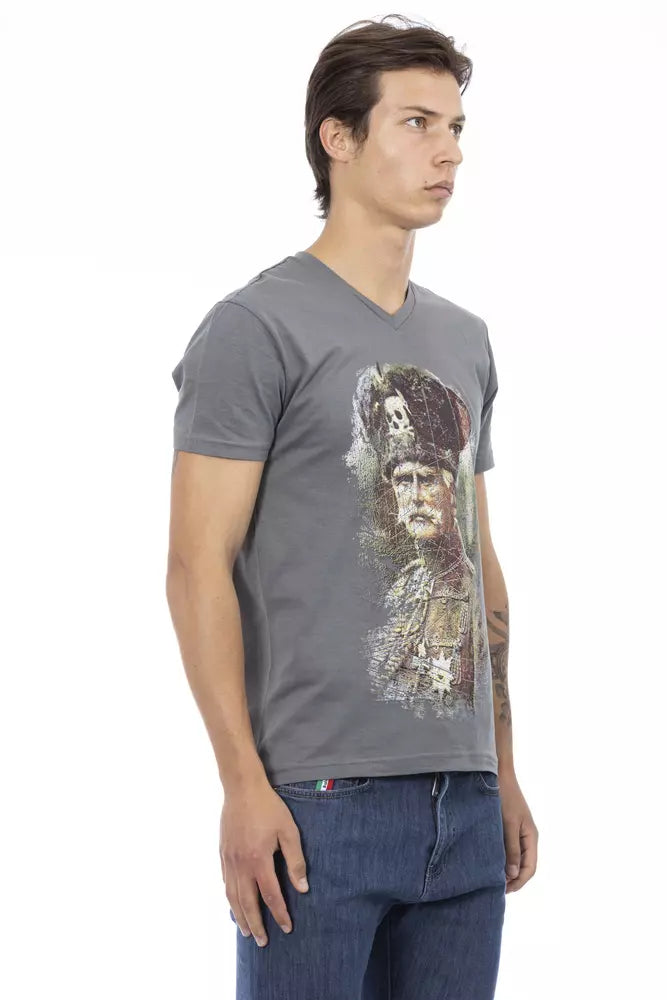 Trussardi Action Gray Cotton Men&