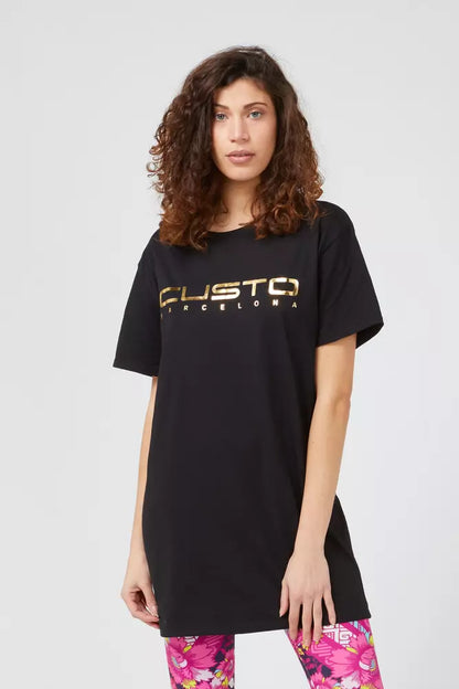T-shirt femme en coton noir Custo Barcelona
