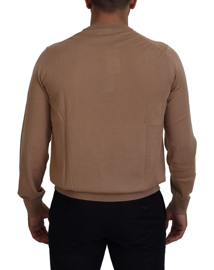 Dolce &amp; Gabbana Beige Cashmere Crown Logo Pullover Sweater