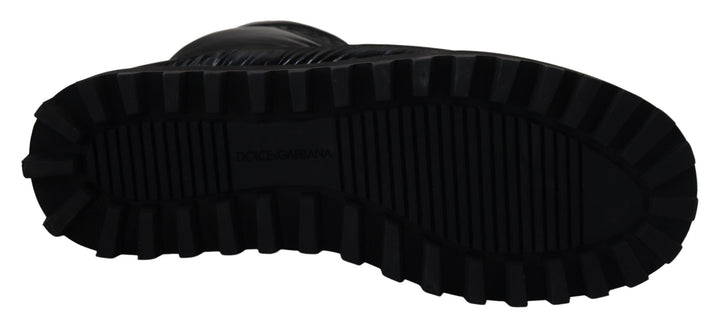 Dolce &amp; Gabbana Black Boots Padded Mid Calf Winter Shoes