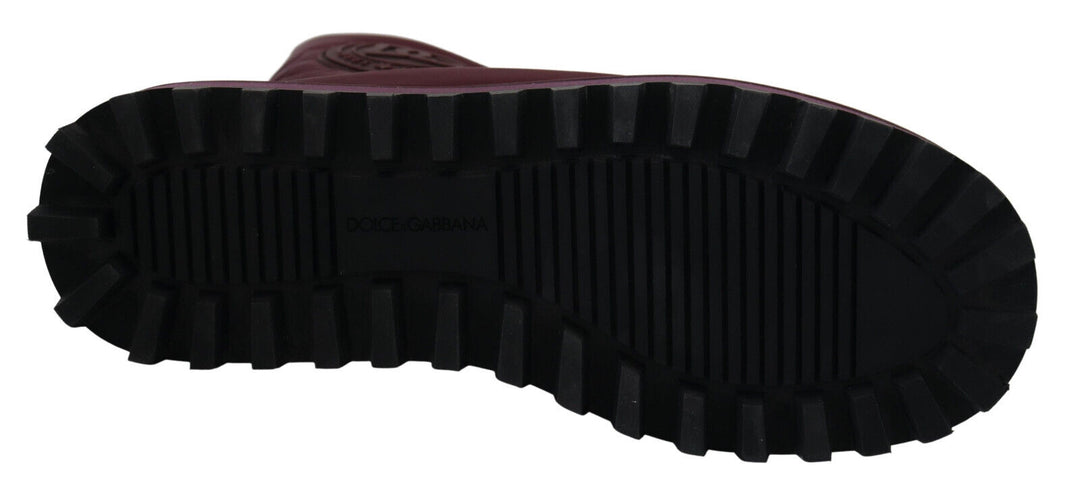 Bottes mi-mollet élégantes bordeaux Dolce &amp; Gabbana