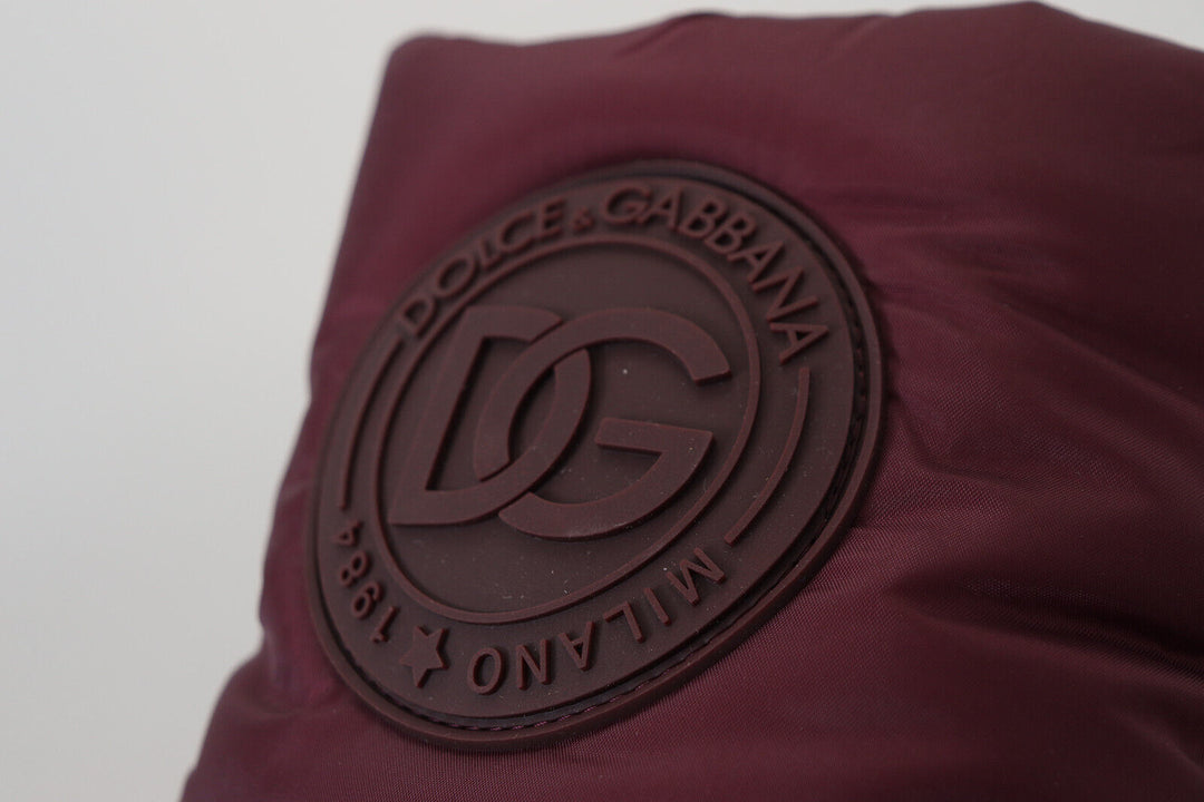 Bottes mi-mollet élégantes bordeaux Dolce &amp; Gabbana