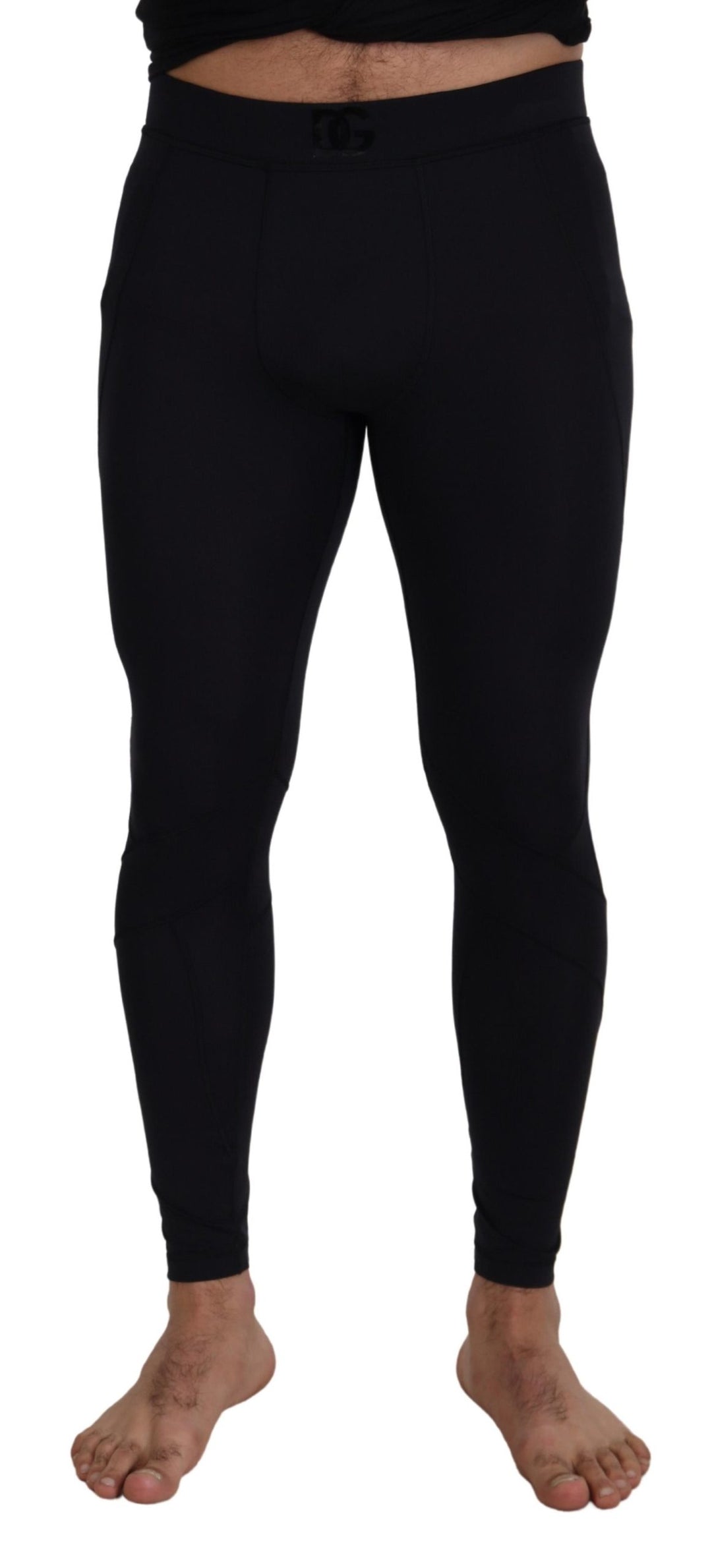 Dolce &amp; Gabbana Black Nylon Slim Fit Stretch Pants