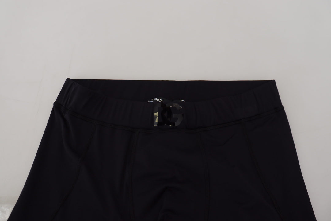 Dolce &amp; Gabbana Black Nylon Slim Fit Stretch Pants