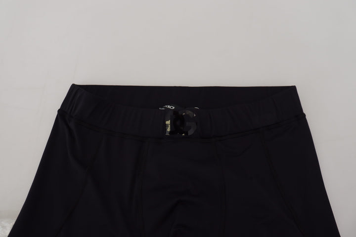 Dolce &amp; Gabbana Black Nylon Slim Fit Stretch Pants