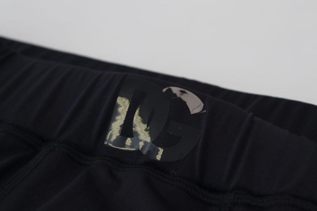 Dolce &amp; Gabbana Black Nylon Slim Fit Stretch Pants