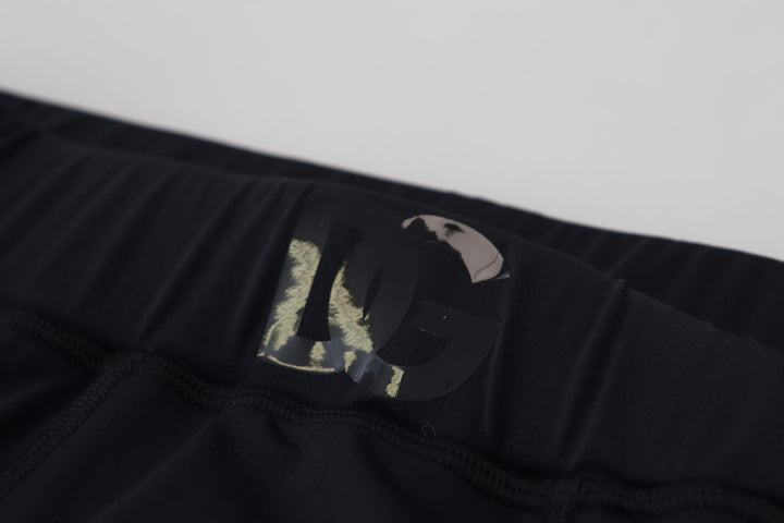 Dolce &amp; Gabbana Black Nylon Slim Fit Stretch Pants