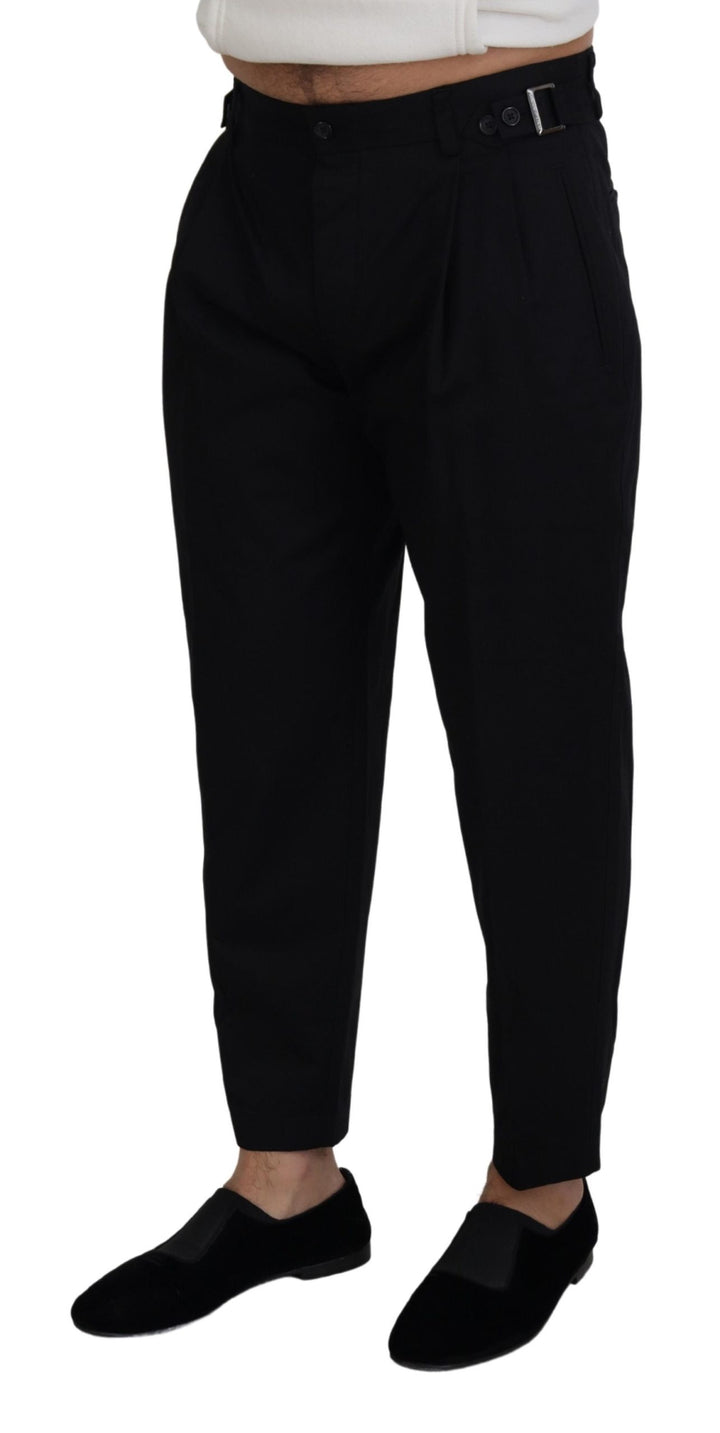 Dolce &amp; Gabbana Black Cotton Chino Formal Pants
