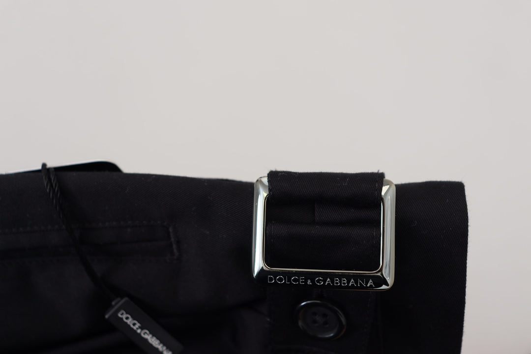 Dolce &amp; Gabbana Black Cotton Chino Formal Pants