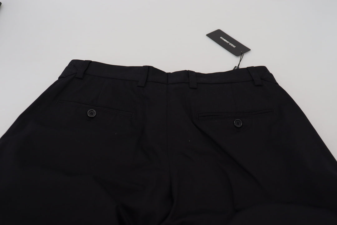 Dolce &amp; Gabbana Black Cotton Chino Formal Pants