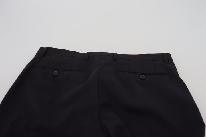 Dolce &amp; Gabbana Black Wool Chino Formal Pants