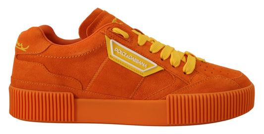 Baskets à lacets en daim orange chic Dolce &amp; Gabbana
