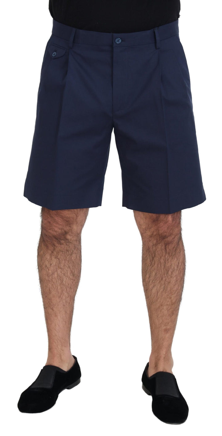 Dolce &amp; Gabbana Blue Chinos Cotton Stretch Casual Shorts
