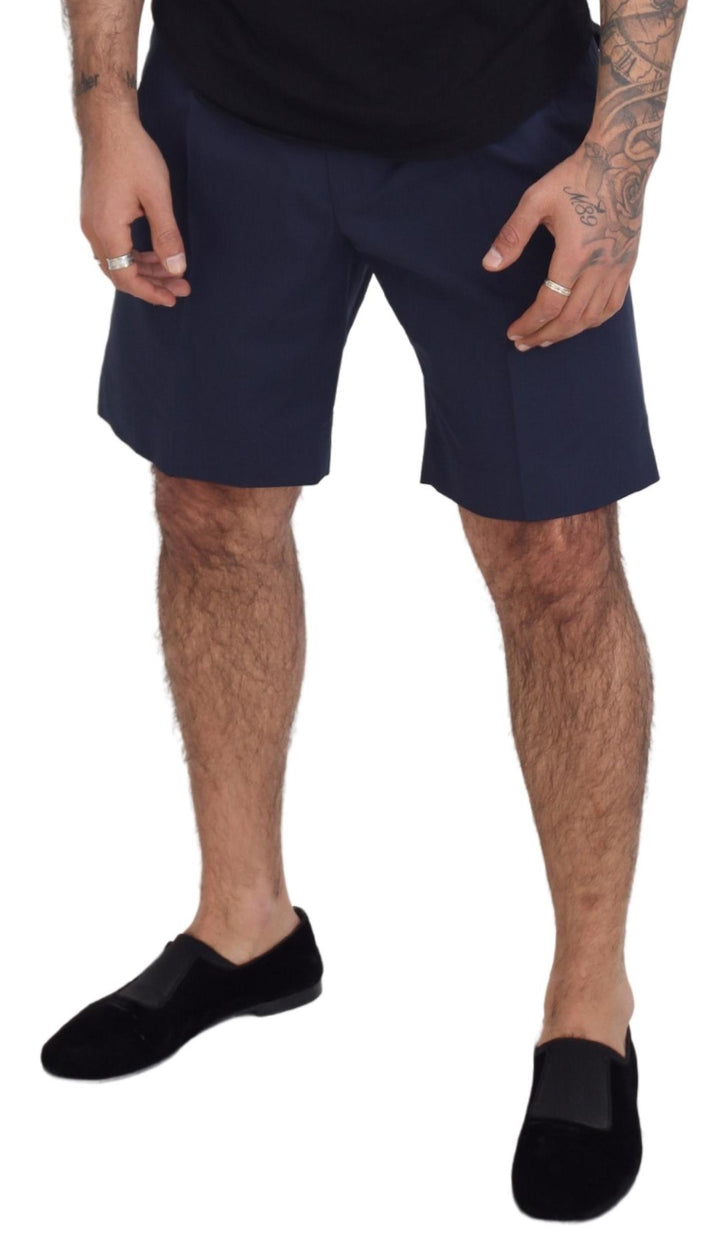 Dolce &amp; Gabbana Blue Chinos Cotton Stretch Casual Shorts