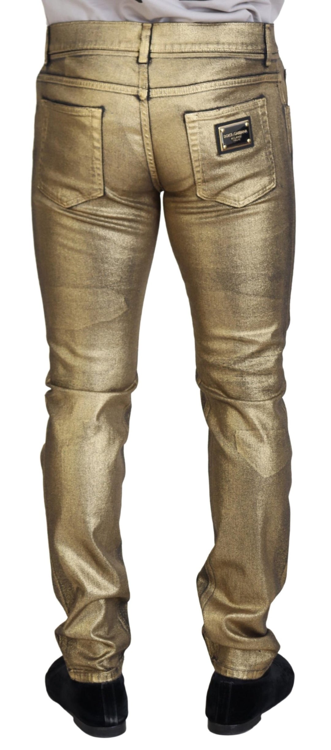 Dolce &amp;amp; Gabbana Élégant Denim Doré Élégance