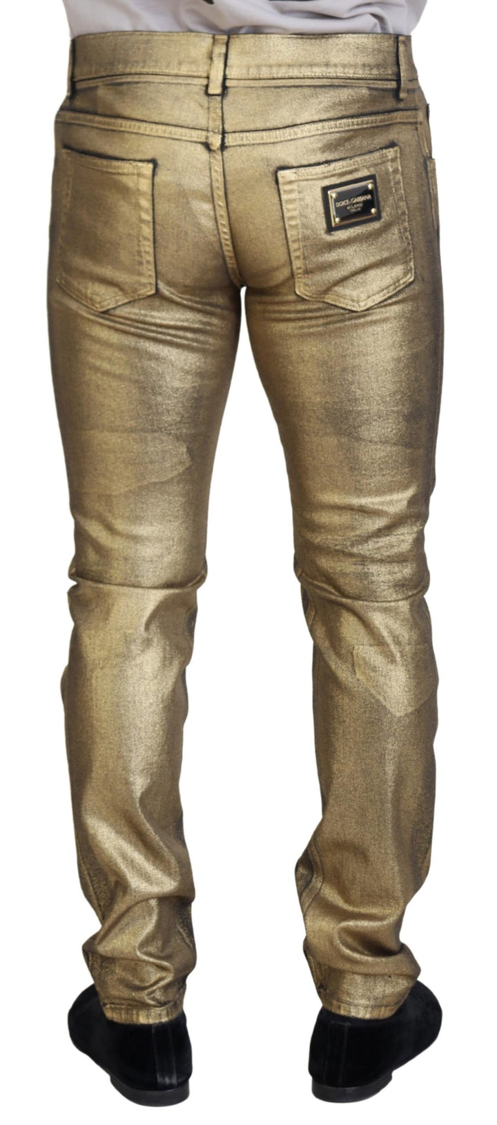 Dolce &amp;amp; Gabbana Élégant Denim Doré Élégance