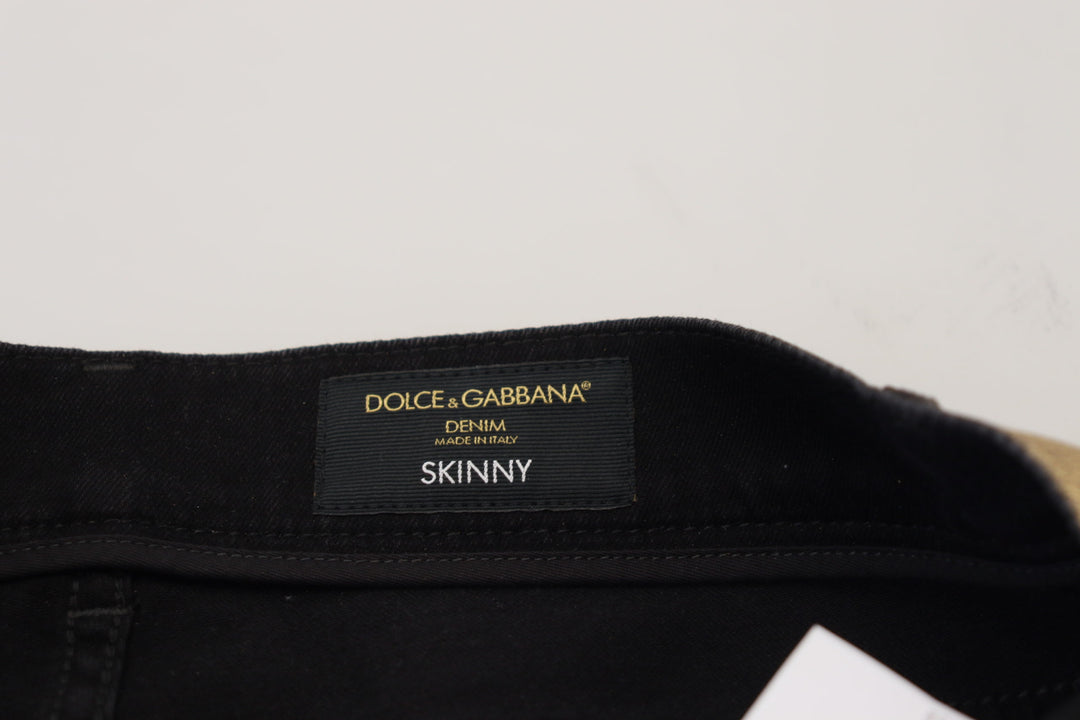 Dolce &amp;amp; Gabbana Élégant Denim Doré Élégance