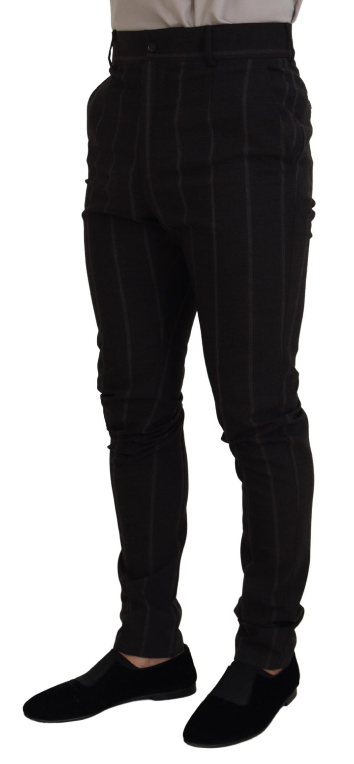 Dolce &amp; Gabbana Black Wool Chino Formal Men Pants