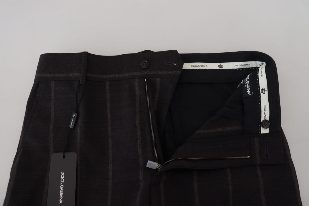 Dolce &amp; Gabbana Black Wool Chino Formal Men Pants