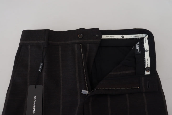Dolce &amp; Gabbana Black Wool Chino Formal Men Pants