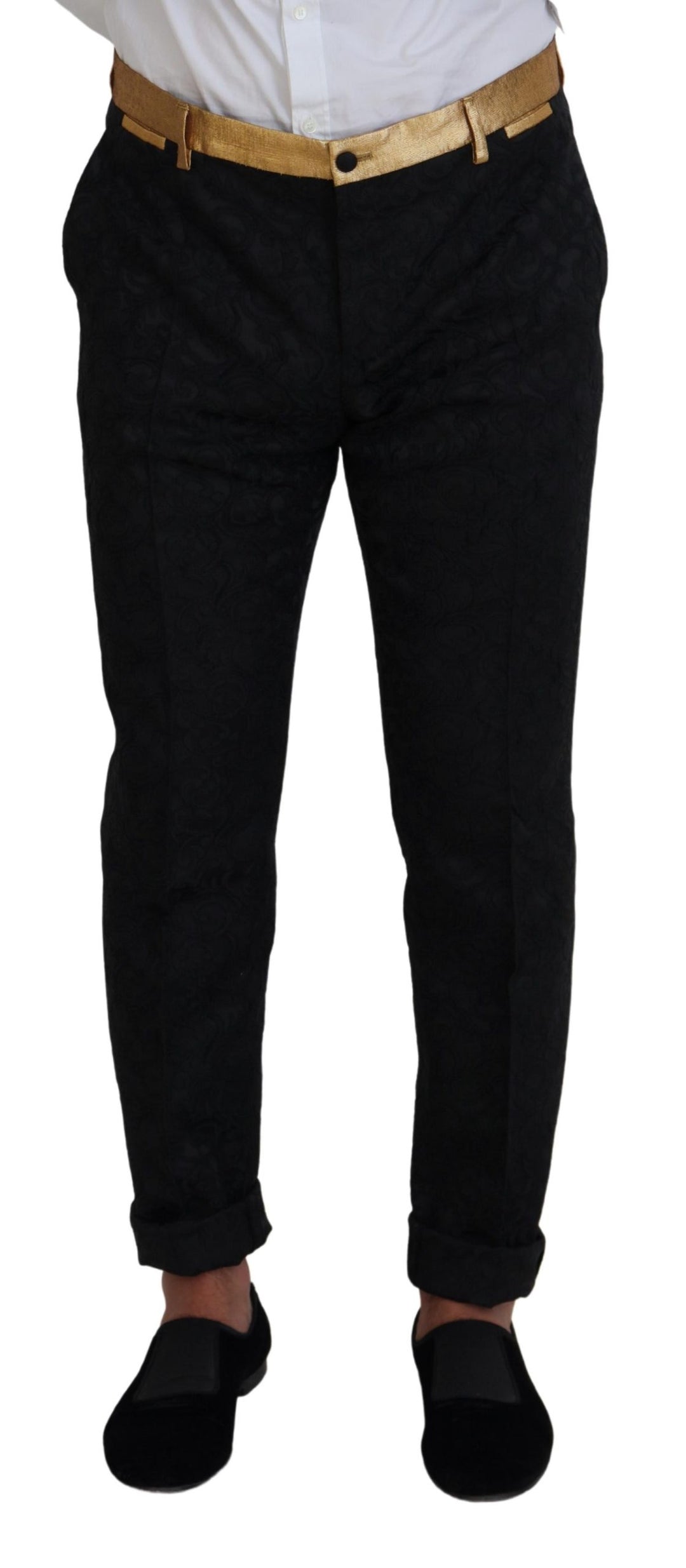 Dolce &amp; Gabbana Black Gold Fantasy Tuxedo Slim Fit Suit